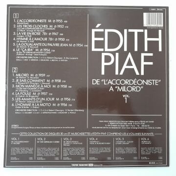 Edith Piaf – Edith Piaf Vol. 1 - De L'accordéoniste À Milord