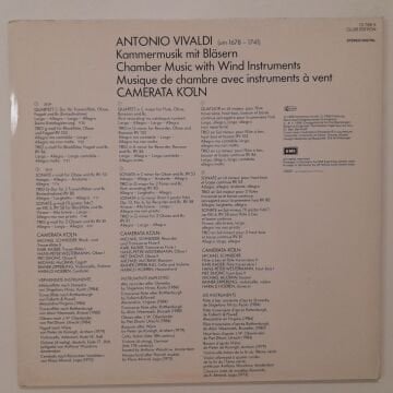 Antonio Vivaldi, Camerata Köln – Kammermusik Mit Bläsern (Chamber Music With Wind Instruments, Musique De Chambre Avec Instruments Avents)