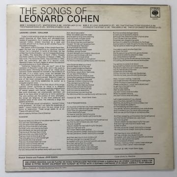 Leonard Cohen ‎– Songs Of Leonard Cohen