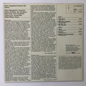 Albert Mangelsdorff Quintet 1963 – Tension!