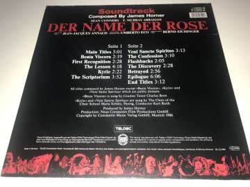 James Horner ‎– Der Name Der Rose Soundtrack