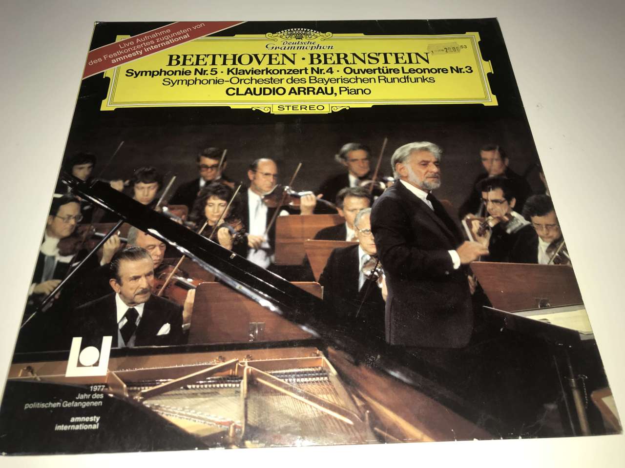 Beethoven · Bernstein / Symphonie-Orchester Des Bayerischen Rundfunks / Claudio Arrau – Symphonie Nr. 5 · Klavierkonzert Nr. 4 · Ouvertüre Leonore Nr. 3 2 LP
