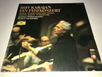 Herbert von Karajan ‎– Hifi Karajan Ein Festkonzert Brahms • Dvorak • Grieg • Liszt • Rossini • Smetana • Strauss • Tschaikowsky 2 LP