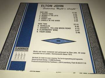 Elton John ‎– Saturday Night's Alright