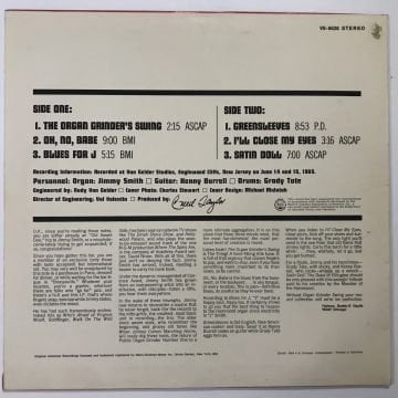 The Incredible Jimmy Smith Featuring Kenny Burrell And Grady Tate – Organ Grinder Swing