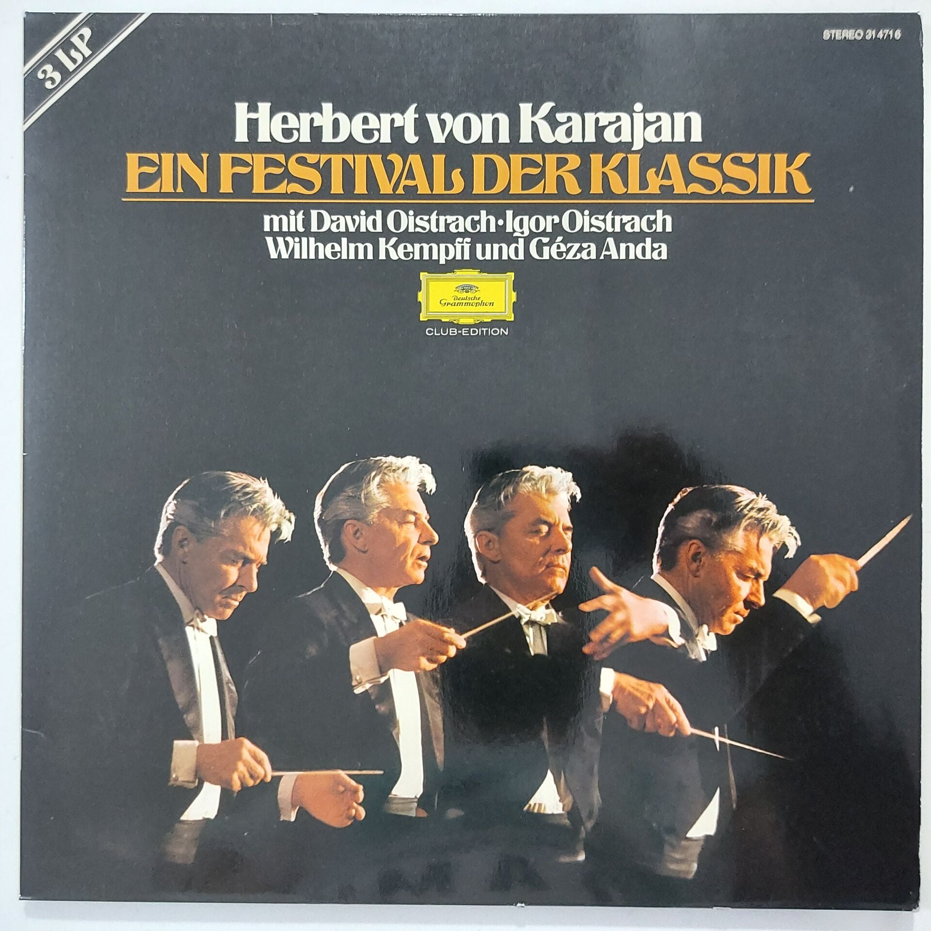 Herbert Von Karajan, David Oistrach, Igor Oistrach, Wilhelm Kempff, Géza Anda – Ein Festival Der Klassik 3 LP
