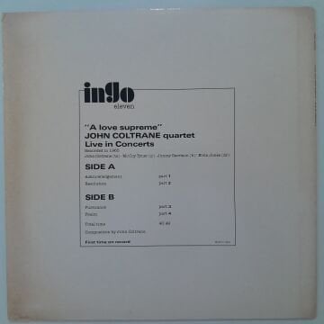 John Coltrane Quartet* – ''A Love Supreme'' Live In Concert