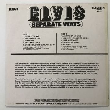 Elvis Presley ‎– Separate Ways