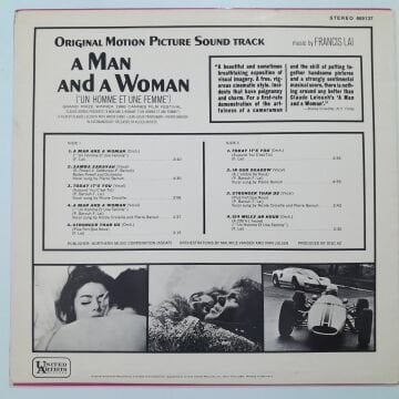 Francis Lai – A Man And A Woman = Un Homme Et Une Femme (Original Motion Picture Soundtrack)