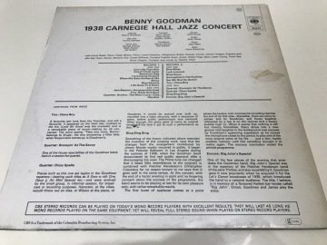 Benny Goodman ‎– The Famous 1938 Carnegie Hall Jazz Concert 2 LP