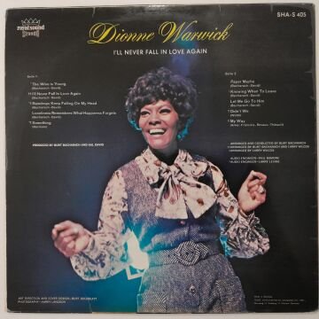 Dionne Warwick ‎– I'll Never Fall In Love Again