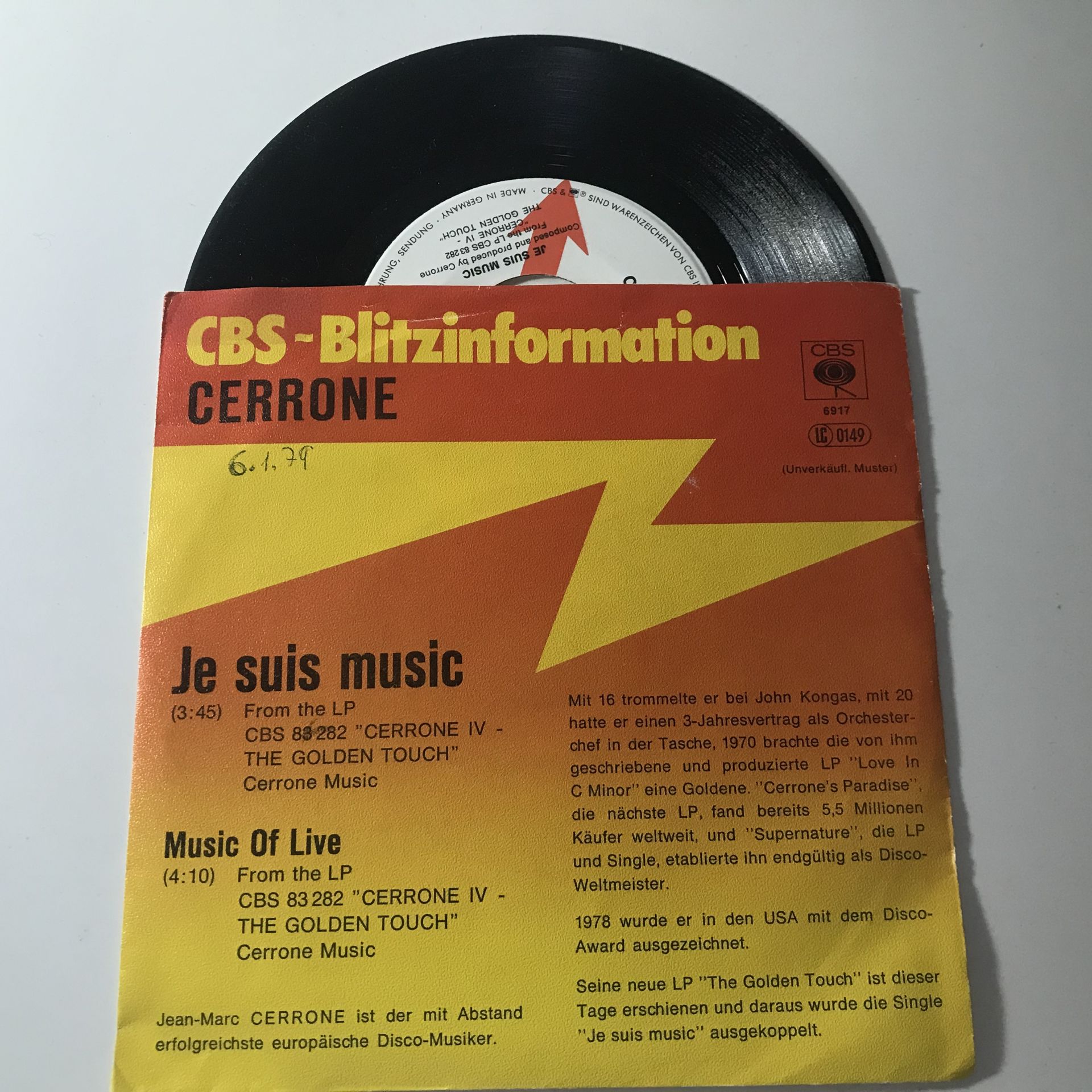Cerrone – Je Suis Music / Music Of Life