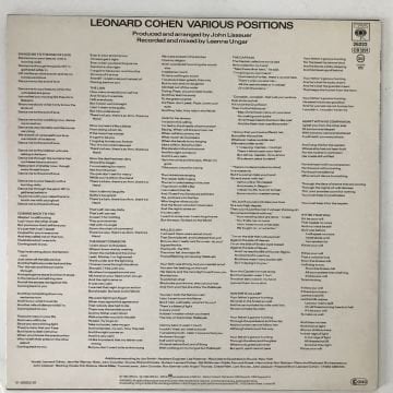 Leonard Cohen – Various Positions