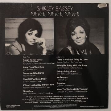 Shirley Bassey ‎– Never, Never, Never