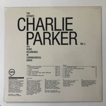 Charlie Parker – The Definite Charlie Parker, Vol. 3