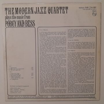 The Modern Jazz Quartet – Plays The Music From Porgy And Bess