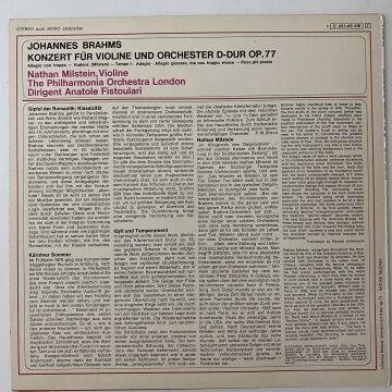 Brahms / Nathan Milstein Milstein Philharmonia Orchestra / Fistoulari – Violinkonzert D-Dur Op.77