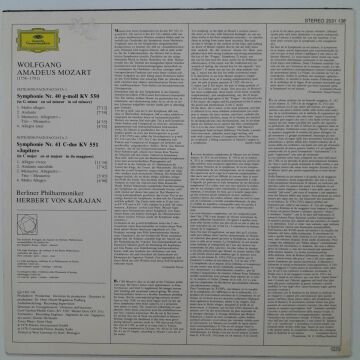 Wolfgang Amadeus Mozart, Berliner Philharmoniker, Herbert von Karajan – Symphonien No. 40 • No. 41 ''Jupiter''