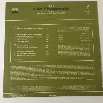 Ella Fitzgerald – Here Is Ella Fitzgerald At Her Rare Of All Rarest Performances Vol. 1