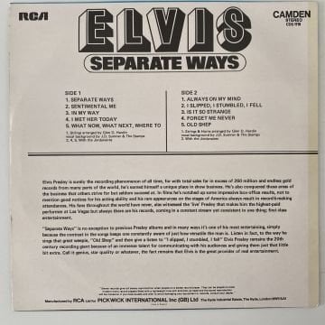 Elvis Presley ‎– Separate Ways