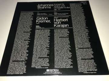 Johannes Brahms / Gidon Kremer, Berliner Philharmoniker, Herbert von Karajan – Konzert Für Violine Und Orchester D-Dur Op. 77