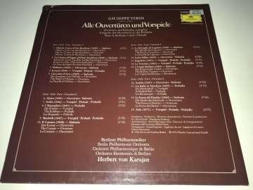 Verdi - Berliner Philharmoniker, Herbert von Karajan – Alle Ouvertüren Und Vorspiele = Overtures And Preludes, Complete 2 LP