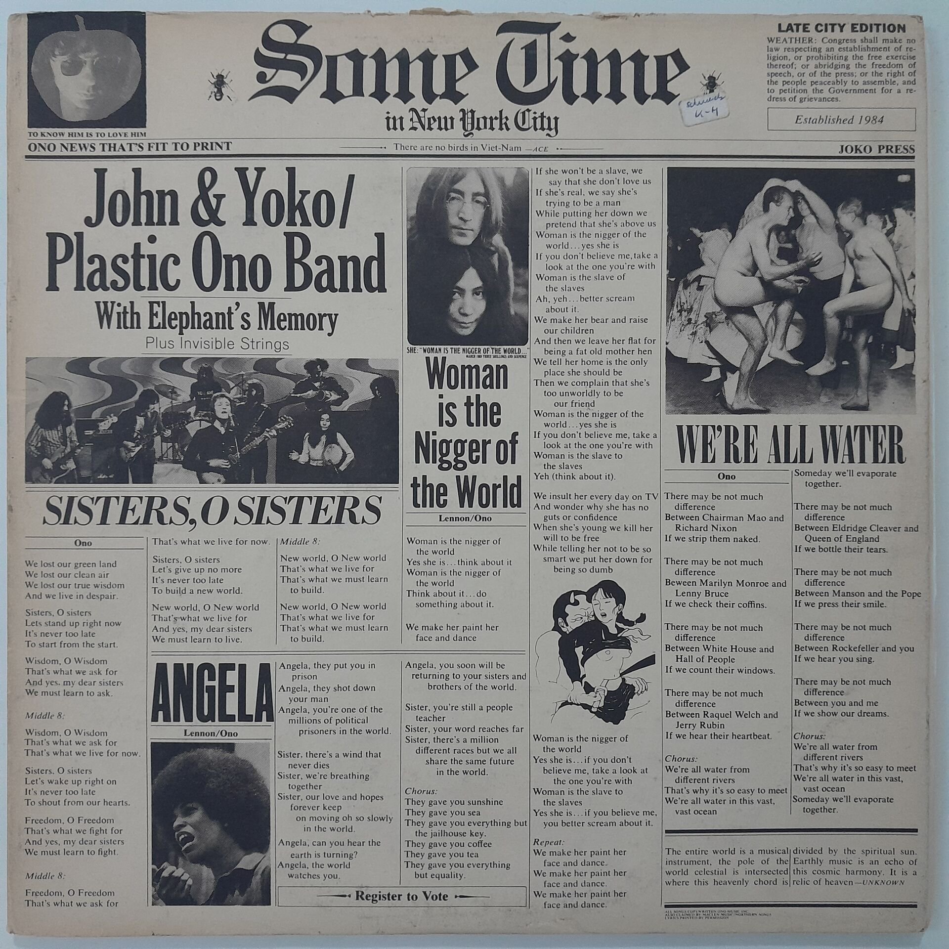 John & Yoko / Plastic Ono Band With Elephant's Memory And Invisible Strings – Some Time In New York City 2 LP