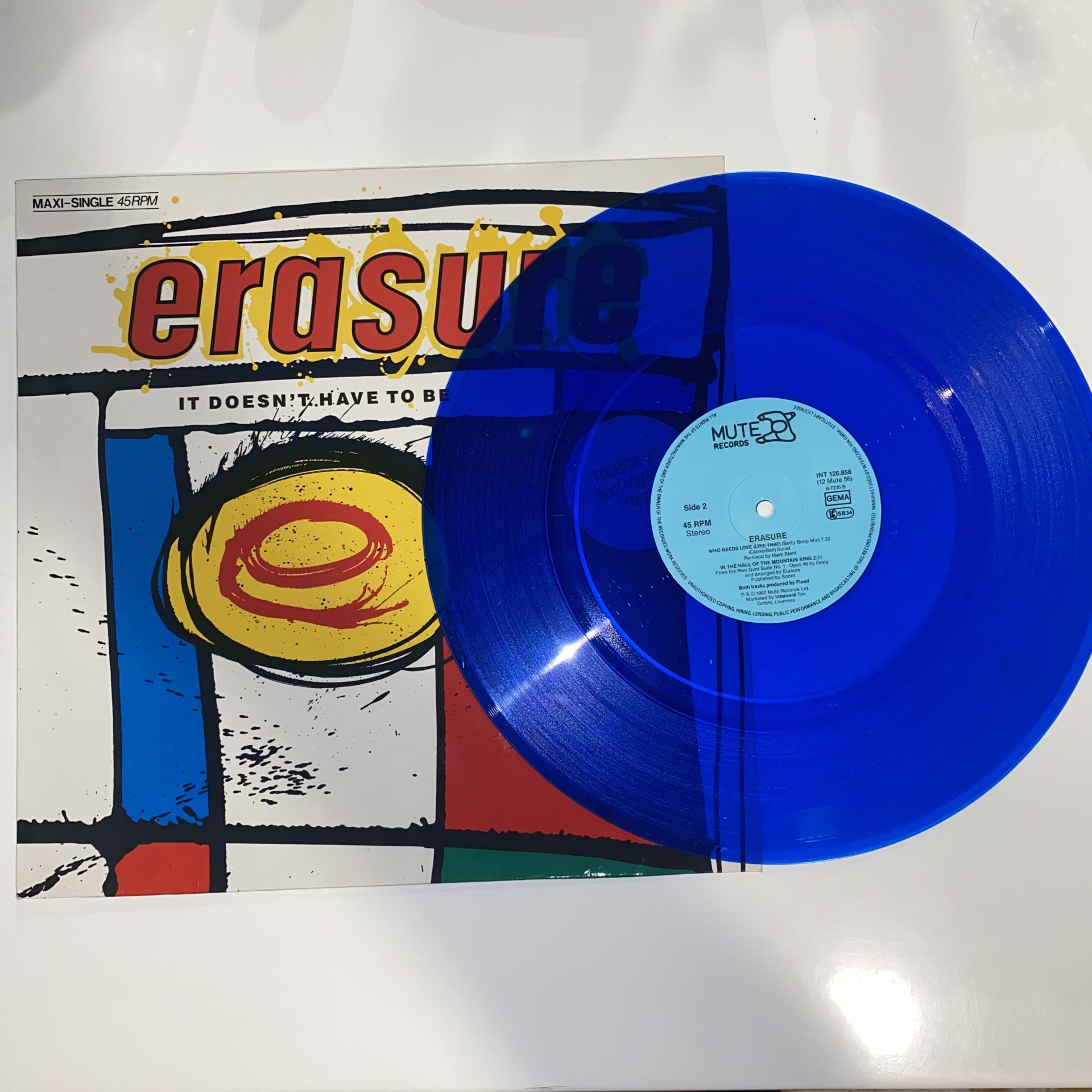 Erasure – It Doesn't Have To Be (Mavi Renkli Plak)