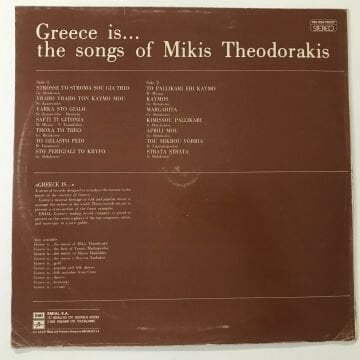 Mikis Theodorakis ‎– Greece Is... The Songs Of Mikis Theodorakis