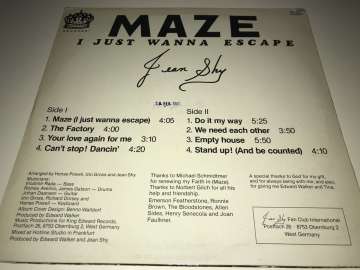 Jean Shy ‎– Maze (I Just Wanna Escape)
