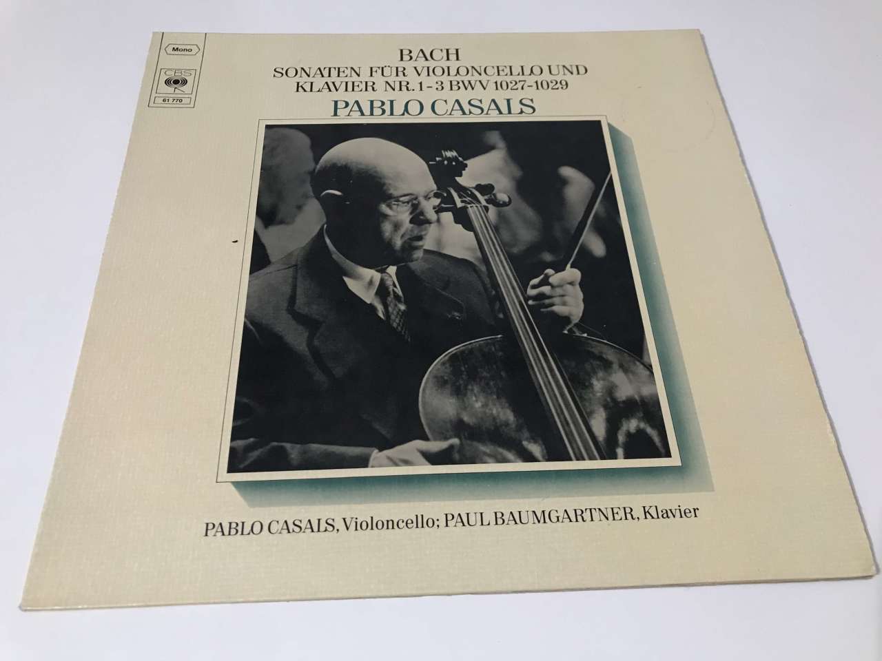 Bach - Pablo Casals, Paul Baumgartner – Sonaten Für Violoncello Und Klavier Nr. 1-3 BWV 1027-1029
