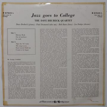 The Dave Brubeck Quartet – Jazz Goes To College