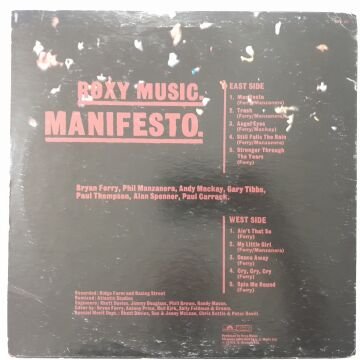 Roxy Music ‎– Manifesto (Resimli Plak)