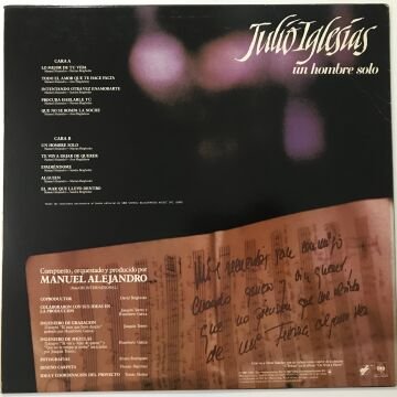 Julio Iglesias ‎– Un Hombre Solo