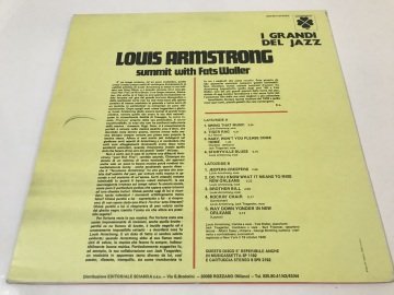 LOUIS ARMSTRONG I GRANDI DEL JAZZ LP summit with fats waller