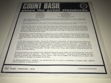 Count Basie ‎– Count Basie Plays The Great Standards