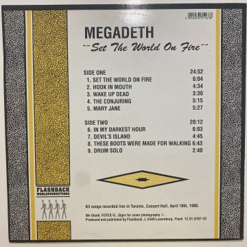 Megadeth ‎– Set The World On Fire