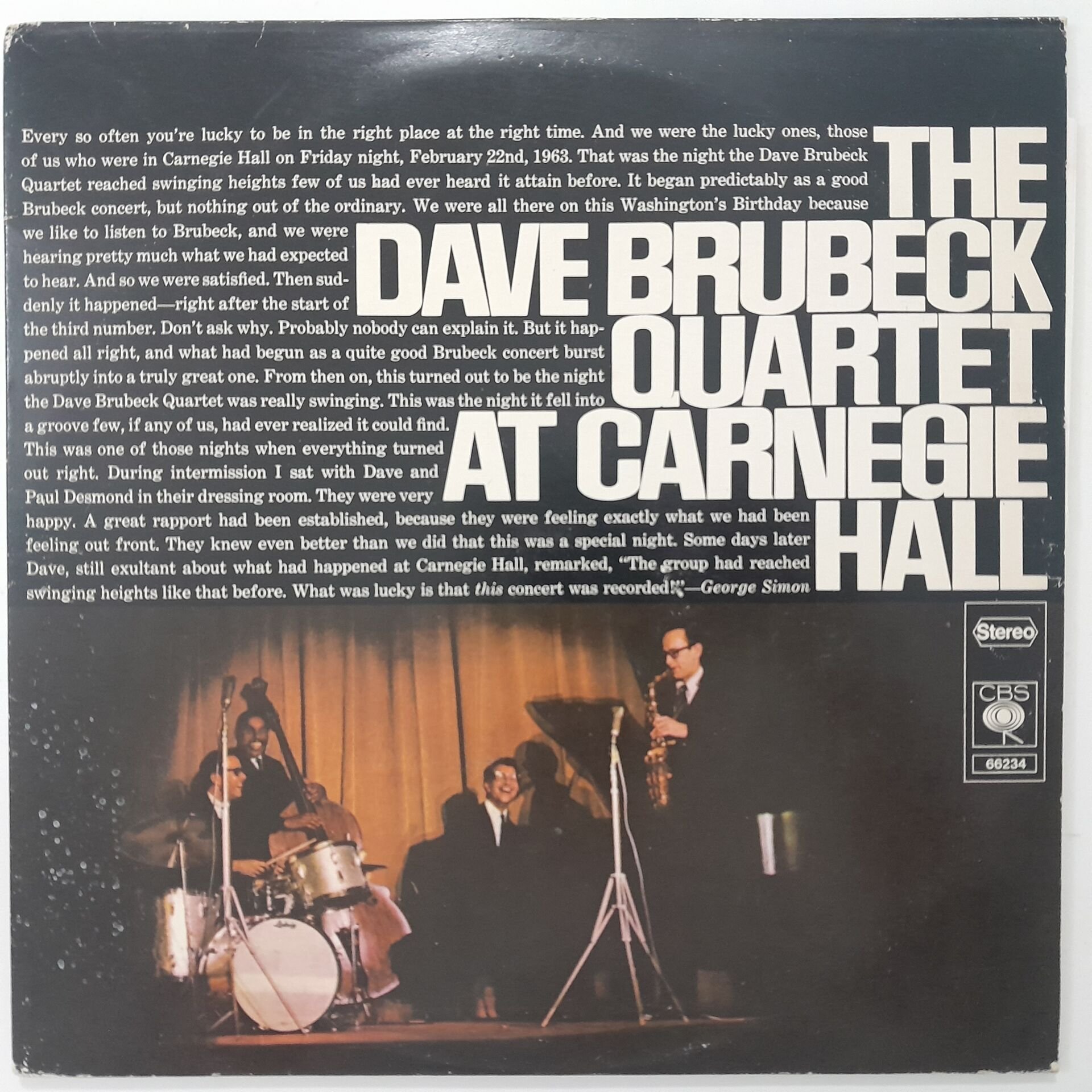 The Dave Brubeck Quartet – At Carnegie Hall 2 LP
