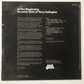 Rory Gallagher ‎– In The Beginning - An Early Taste Of Rory Gallagher