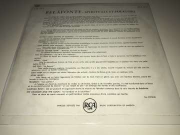 Harry Belafonte ‎– Spirituals Et Folklore