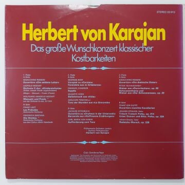 Herbert von Karajan – Das Große Wunschkonzert Klassischer Kostbarkeiten 3 LP