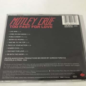 Mötley Crüe – Too Fast For Love